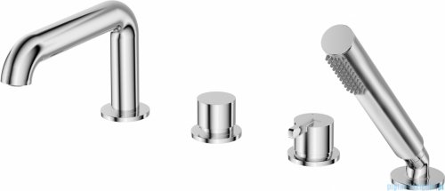 Deante SILIA Bateria wannowa 4-otworowa z zestawem prysznicowym chrom BQS_014M