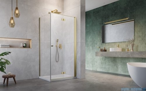 Radaway Nes KDJ B Brushed Gold kabina 90x80 prawa szczotkowane złoto 10025090-99-01R/10039080-01-01