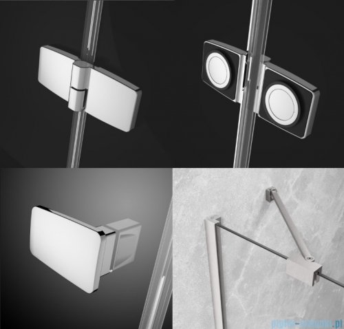 Radaway Fuenta Kdj+S kabina 75x120x75cm lewa chrom połysk szkło przejrzyste 1384049-01-01/1384024-01-01L/1384049-01-01