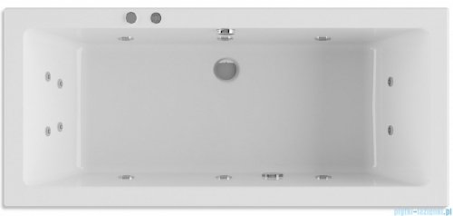 Riho Lugo 160x70cm wanna prostokątna z hydromasażem Pneumatic lewa + nogi + syfon BT07-PNE-L