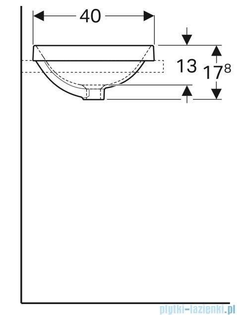 Geberit VariForm Umywalka owalna wpuszczana w blat, bez przelewu 60x40cm 500.730.01.2