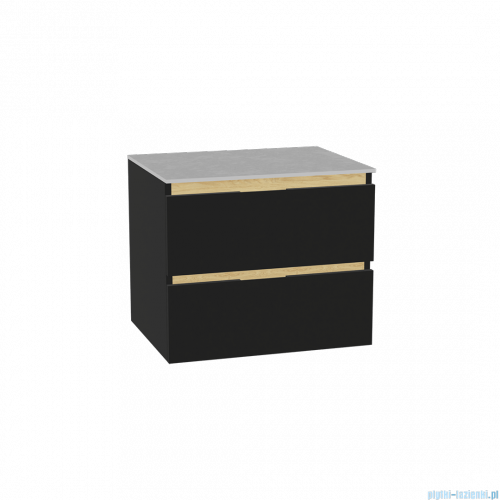 Excellent Tuto 2.0 szafka wisząca front gładki niski czarny 60x50x46,5 cm blat jasny szary MLEX.2172.K.60.01SJ.BKBK