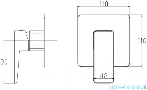 Omnires Parma bateria prysznicowa podtynkowa czarna PM7445BL