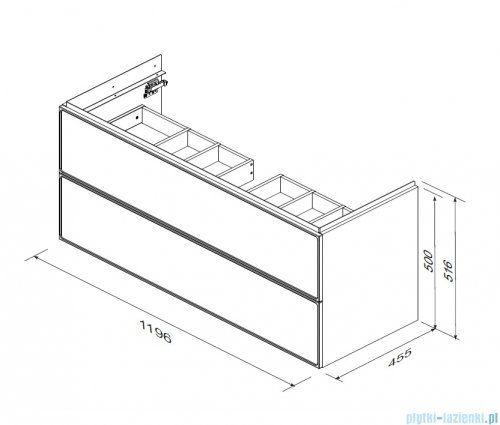 Oristo Lagom szafka podumywalkowa wisząca 120x50x45 Piaskowy Mat OR53-SD2S-120-10