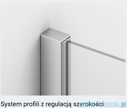 Ronal ANNEA AN13 Drzwi jednoczęściowe ze ścianką stałą w linii 80x200cm prawe nikiel szczotkowany AN13D08002507