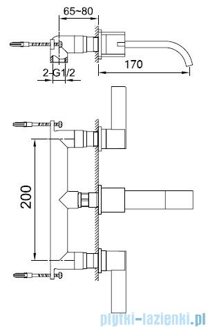 Kohlman Dexame 3-otworowa podtynkowa bateria umywalkowa QW190D