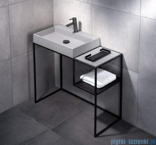 Deante Correo umywalka nablatowa granitowa 60x40 cm szary metalik CQR SU6S