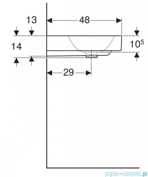 Geberit One Umywalka prostokątna z otworem na baterię 120x48cm KeraTect 505.020.01.5