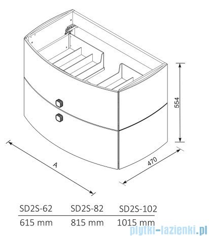 Oristo Louis szafka podumywalkowa wisząca 81x55x47 granatowy mat OR50-SD2S-82-14