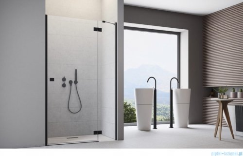 Radaway Essenza 8 Black Dwj drzwi wnękowe 130cm prawe czarny mat/szkło przejrzyste 10480812-01-01R/10460437-54-01R