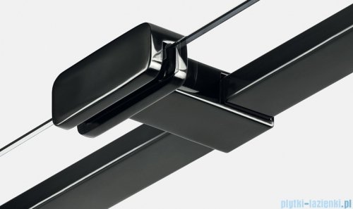 New Trendy Eventa Black Chrome drzwi wnękowe pojedyncze 120x200 cm przejrzyste lewe czarny połysk EXK-6135