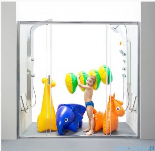 Ravak Blix BLDP4 drzwi prysznicowe 120cm aluminium transparent Anticalc 0YVG0C00Z1