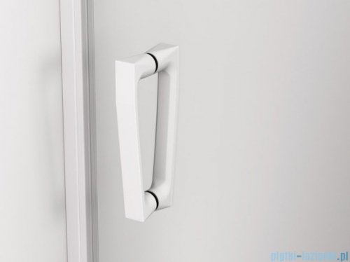 SanSwiss Cadura White Line drzwi przesuwne 120cm jednoskrzydłowe prawe z polem stałym profile biały mat CAS2D1200907