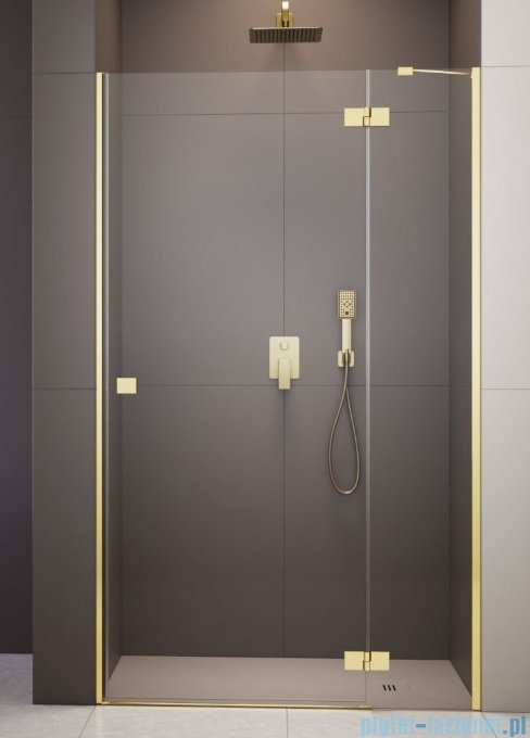Radaway Essenza Gold Dwj drzwi wnękowe 90cm prawe złoty połysk/szkło przejrzyste 1385013-09-01R