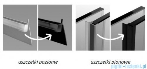 Radaway Essenza 8 SL Black PND II parawan nawannowy 100cm lewy czarny mat/przejrzyste 10500100-54-01L