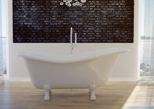 Besco Otylia Glam srebrna 160x77 wanna wolnostojąca Retro + nogi białe #WKO-160-GSW