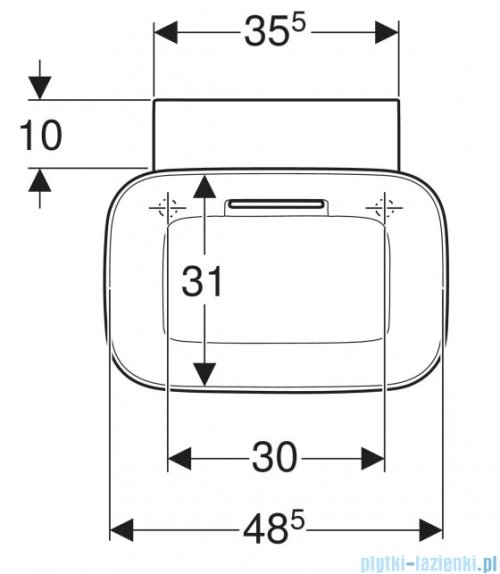 Geberit One CleanDrain Umywalka prostokątna bez otworu na baterię 50x42,5cm biały mat KeraTect 505.052.00.1