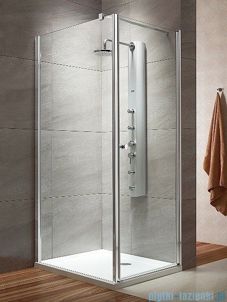 Radaway Eos KDJ kabina prysznicowa 80x80 prawa szkło przejrzyste + brodzik Delos C + syfon
