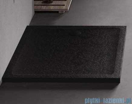 New Trendy Mild Stone Brodzik akrylowy prostokątny 90x100x4,5 cm czarny B-0596