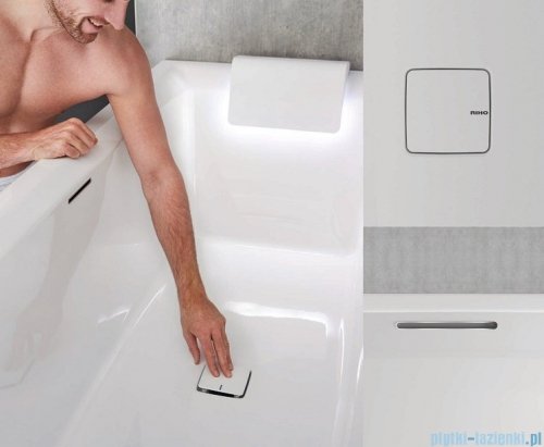 Riho Still Shower LED wanna prostokątna z oświetleniem 180x80cm + syfon B103003005