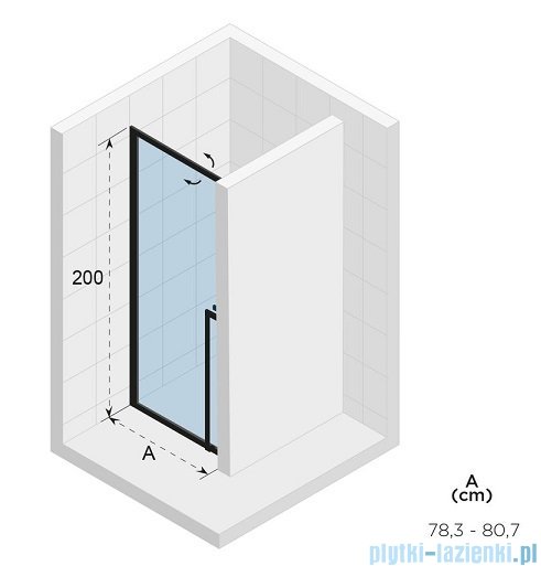 Riho Lucid GD101 drzwi prysznicowe 80x200cm czarne G005001121