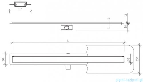Wiper Premium Slim Mistral Odpływ liniowy 110 cm z kołnierzem WPS1100MI