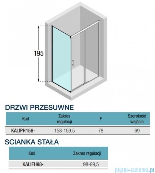 Novellini Kali PH+FH kabina 160x100 profile czarne KALIPH156-1H/KALIFH98-1H