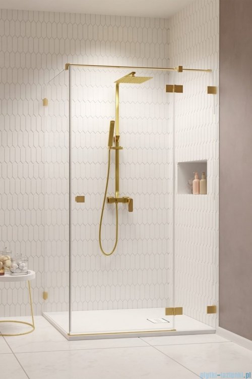 Radaway Essenza Pro Brushed Gold Kdj kabina 100x80cm prawa szczotkowane złoto 10097100-99-01R/10098080-01-01