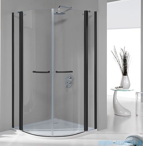 Sanplast Prestige III KP4/PRIII kabina narożna półokrągła 100x100x195 cm czarny matowy 600-073-0640-59-401