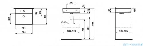 Laufen Kartell umywalka ścienna z powłoką LCC (LAUFEN Clean Coat) 50x46cm biała H8103324001041