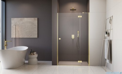 Radaway Essenza 8 Gold Dwj drzwi wnękowe 110cm prawe złoty połysk/szkło przejrzyste 10480712-01-01R/10460337-09-01R