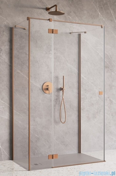 Radaway Essenza Brushed Copper Kdj+S kabina 80x110x80cm lewa szczotkowana miedź 1384051-01-01/1385023-93-01L/1384051-01-01