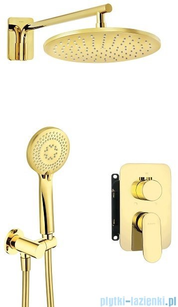 Deante Alpinia Gold zestaw prysznicowy podtynkowy z BOXem mieszaczowym złoty BXYZZGAM