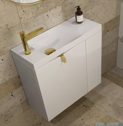 Oristo Siena szafka z umywalką 55x55x22cm biały połysk OR45-ZD2D-55-1-P