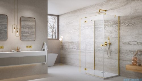 Radaway Essenza Gold Kdj+S kabina 70x120x70cm lewa złoty połysk szkło przejrzyste 1384048-01-01/1385024-09-01L/1384048-01-01