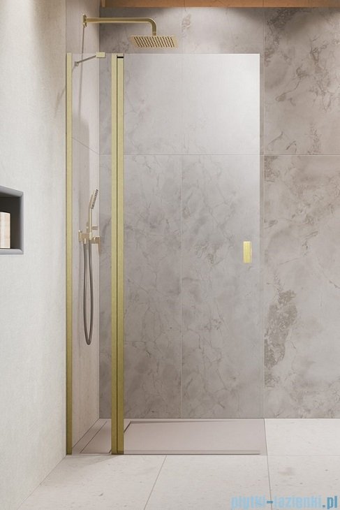 Radaway Nes KDD II Brushed Gold kabina walk in 90cm lewa szczotkowane złoto 10031090-99-01L