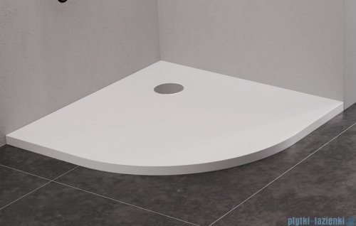 New Trendy Nex brodzik konglomeratowy półokrągły 80x80x3,5 cm biały B-0449