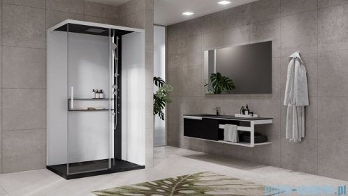 Novellini Glax 2 2.0 kabina z hydromasażem 120x80 prawa czarna G222P129DT1-1HU