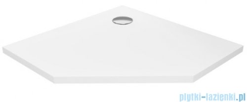New Trendy Nex brodzik konglomeratowy pięciokątny 80x80x3,5 cm biały B-0513