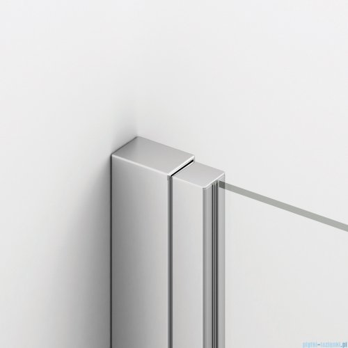 Ronal ANNEA AN13 Drzwi jednoczęściowe ze ścianką stałą w linii 120x200cm prawe srebrny połysk AN13D12005007