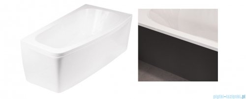 Besco Obudowa CZARNY mat do Wanny Luna 150x80 Prawa OAL-150-NPC