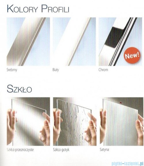Novellini Parawan Aurora3 98x150cm profil biały szkło przezroczyste AURORAN3-1A