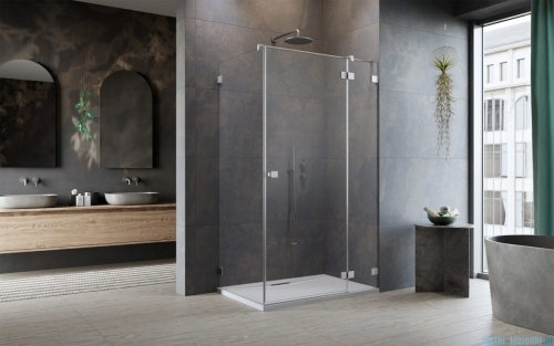 Radaway Essenza Pro Brushed Nickel Kdj kabina 90x75cm prawa szczotkowany nikiel 10097090-91-01R/10098075-01-01