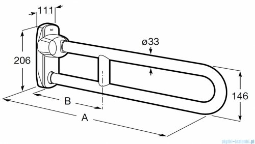 Roca Dostępna Łazienka Uchwyt ścienny składany Biały 60 cm  A816908009
