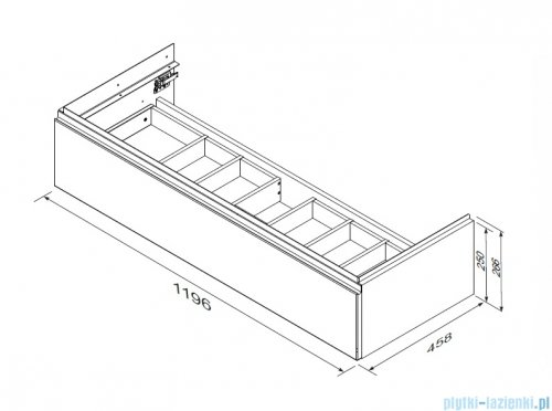 Oristo Brylant szafka podumywalkowa wisząca 120x25x45 szaroniebieski mat OR36-SD1S-120-16