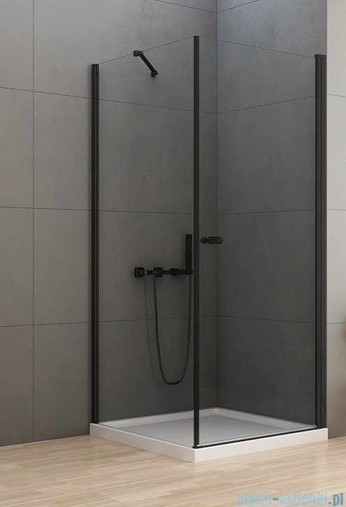 New Trendy New Soleo Black 70x100x195 cm kabina prostokątna wspornik równoległy przejrzyste montaż na posadzce