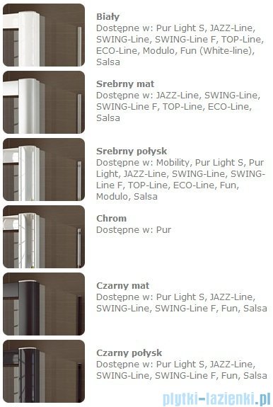 SanSwiss Top-Line TOPAC Wejście narożne 75cm profil srebrny Lewe TOPG07500107