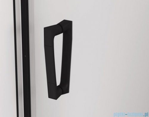 SanSwiss Cadura Black Line drzwi przesuwne 80cm jednoskrzydłowe prawe z polem stałym profile czarny mat CAE2D0800607