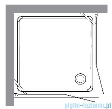 Kerasan Kabina kwadratowa szkło dekoracyjne przejrzyste profile chrom 100x100 Retro 9148N0