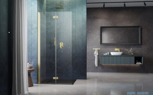 Radaway Nes KDD B Brushed Gold kabina walk in 90cm lewa szczotkowane złoto 10024090-99-01L